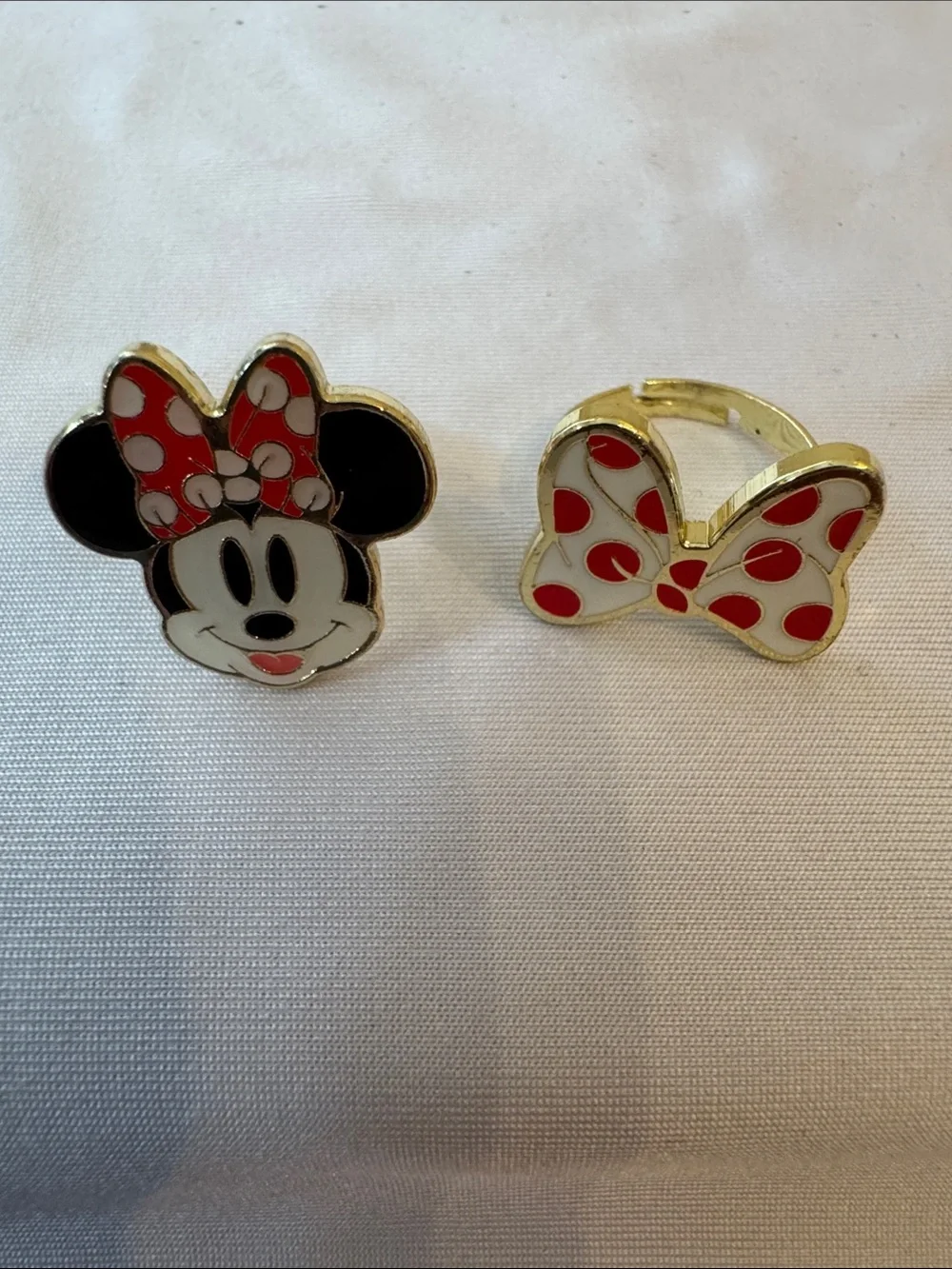 Minnie Mouse and Red Polka Dot Bow Ring Set